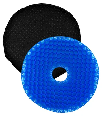 Produktbild von Gelkissen mit kühlender Gel-Schicht, Donut-Kissen für Steißbeinschmerzen, rutschfestes Autokissen, orthopädisches Sitzkissen für Hämorrhoiden, atmungsaktives Gesäßkissen