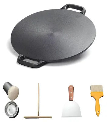 Productafbeelding van Solidchoice - Gietijzeren Crepe Pan 32 cm voor Pannenkoeken en Tortilla's