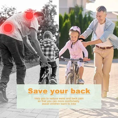 Imagen del producto de Asistente para bicicleta - Ayuda para aprender a montar en bicicleta - Para niños - Sujeción universal - 41,5 cm - Negro