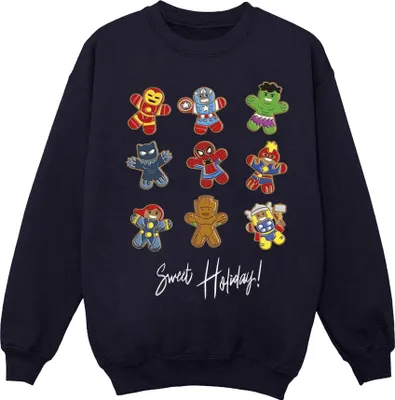 Produktbild von Marvel - "Gingerbread Avengers" Sweatshirt für Herren BI35619 (4XL) (Marineblau)