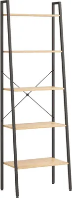 Produktbild von vidaXL Standregal 5 Böden Hellbraun und Schwarz 56x35x174 cm