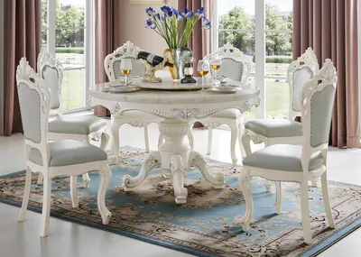 Produktbild von Klassische Luxus Barock Rokoko Stühle Antik Stil Gruppe Garnitur Echtholz