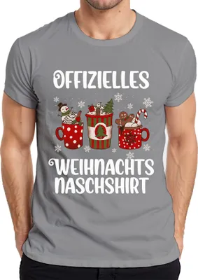 Produktbild von Weihnachten Naschen Faultier Lustig - Weihnachtsgeschenk Christmas Herren T-Shirt, Grau, L