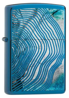 Obrázek produktu pro Zippo zapalovač "Sturm" - motiv "Roční kruhy stromů" - vysoce leštěná modrá barva - barevná fotografie - replika