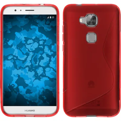 Produktbild von PhoneNatic Case kompatibel mit Huawei G8 - rot Silikon Hülle S-Style + 2 Schutzfolien