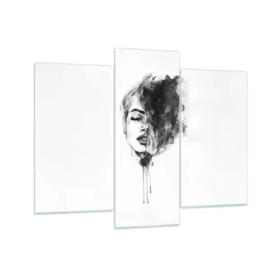 Produktbild von Bilder auf glas - 3 Teile - Frau Gesicht Abstraktion - 130x100cm - Glasbilder - Wandbilder - Bilder - zum Aufhängen bereit - Wanddekoration aus Glas - Glas Bilder - Wandbild auf Glas - GCB130x100-4934