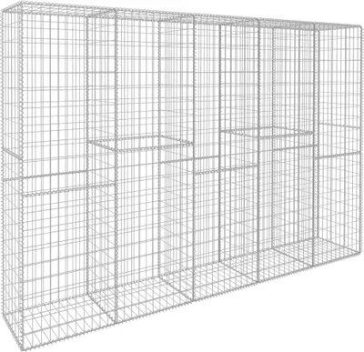 Produktbild von vidaXL Gabionenwand mit Abdeckung Verzinkter Stahl 300 x 50 x 200 cm