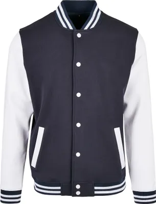 Produktbild von Build Your Brand Basic BB004 | Basic College Jacket Regular Fit - Farbe: Navy/White - Größe: M