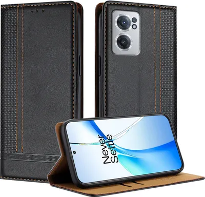 Obrázek produktu pro Pouzdro na mobilní telefon pro OnePlus Nord CE 2 5G kožené flipové ochranné pouzdro s funkcí stojánku černé