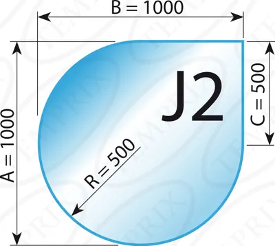 Produktbild von Kaminbodenplatte Transparent Form J2 1000 x 1000 x 6mm - (Tragkraft bis 700 Kg)
