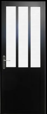 Image de Bloc Porte Atelier Noir vitre depoli H204 x L73 cm Côte Tableau P.Droit