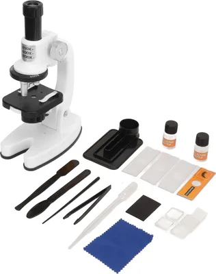 Obrázok produktu pre Detský začiatočnícky mikroskop Vedecká súprava prenosná 200x - 1200x pre študentov Domáce školské laboratórium biela