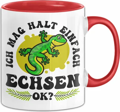 Produktbild von Echsen-Liebhaber Tasse Geschenk Ich Mag Halt Einfach Echsen Ok Geschenkidee Reptilien Geburtstag Kaffee-Becher (Rot)