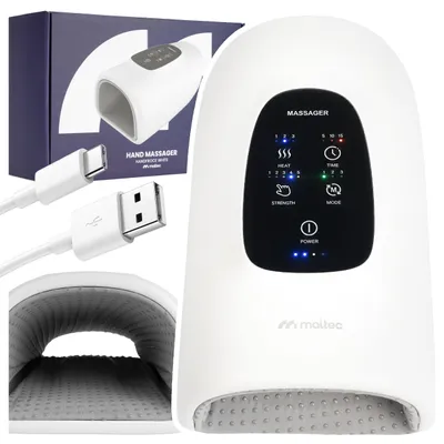 Produktbild von MalTec Handmassagegerät mit Wärmefunktion Druckmassage Kompression 3 Modi 5 Intensitätsstufen 2000 mAh Weiss, KI-generiertes Bild