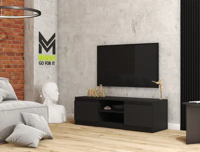 Produktbild von Minio, TV-Schrank, 120cm, TV-Lowboard," DIDI", stehen, Schwarz Graphit Farbe