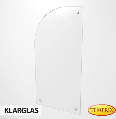 Produktbild von Wärmeschutz aus Glas | Hitzeschutz Klarglas Lund Links 1000 x 500 x 6 mm | Wandhitzeschutz Funkenschutz Glas Möbelschutz Wandschutz