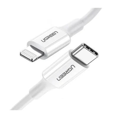 Zdjęcie produktu dla Ugreen 10493, 1 m, USB C, USB C/Lightning, Żeńska, Męska, Biały