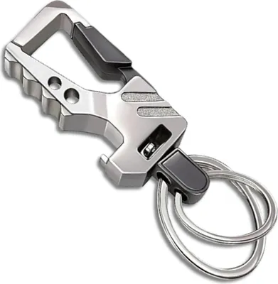 Image de Porte-clés en métal pour hommes avec décapsuleur, longueur 8,5 cm, largeur 2,5 cm
