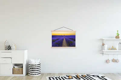 Produktbild von MuchoWow® Textilposter Frankreich - Lavendel - Farben 60x40 cm mit holzfarbenen Rahmen - Bilder
