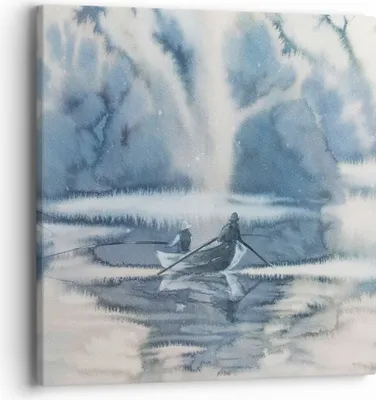 Produktbild von Bild auf Leinwand - Leinwandbild - Boot Fischer Wasser - 40x40cm - Wand Bild - Wanddeko - Wandbilder - Leinwanddruck - Bilder - Kunstdruck - Wanddekoration - Leinwand bilder - Wandkunst - AC40x40-3864