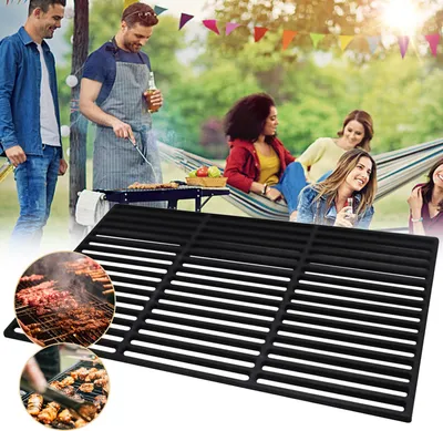 Obrázek produktu pro Jopassy Grilovací rošt Litinový rošt Plynový gril 60x40cm Litinový stolní rošt Krbový rošt BBQ Profesionální grilovací rošt