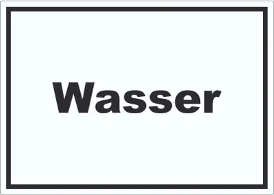 Produktbild von Wasser Aufkleber mit Text Anschluss waagerecht A9 (37x52mm)