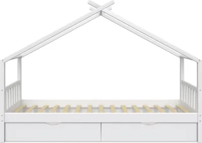 Immagine prodotto di Letto montessori bambini Vitalispa Design Bianco 90x200 cm con 2 cassetti, Model 36918