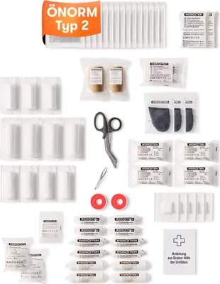 Produktbild von Erste Hilfe Nachfüllset ÖNORM Z1020 Typ2 inkl. Erste Hilfe Anleitung - Verbandskasten Nachfüllset Ö-NORM Z 1020 Typ 2 mit praktischen Innentaschen - ÖNORM Z1020 Typ2 Nachfüllset für Betriebe