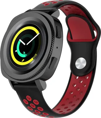 Produktbild von Strap-it Samsung Gear Sport Sportarmband (Schwarz / Rot)