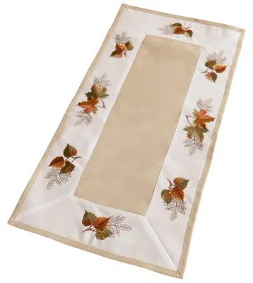 Imagen del producto de Mantel individual de otoño, 35 x 70 cm, con un elegante bordado de hojas