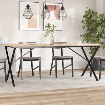 Immagine prodotto di Struttura del tavolo da pranzo in stile elegante a forma di X 160x80x73 cm in acciaio - gambe del tavolo Hommie1488170 1pacco