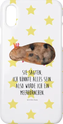 Produktbild von Mr. & Mrs. Panda Iphone 10 Handyhülle Einhorn Meerschweinchen - Weiß - Geschenk, Unicorn, Handy, Einhörner, Hülle, X, Meerschwein, Cover, Meerhörnchen