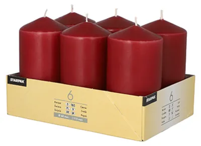 Produktbild von STARPAK Stumpenkerze Durchmesser: 60 mm bordeaux 6 Stück