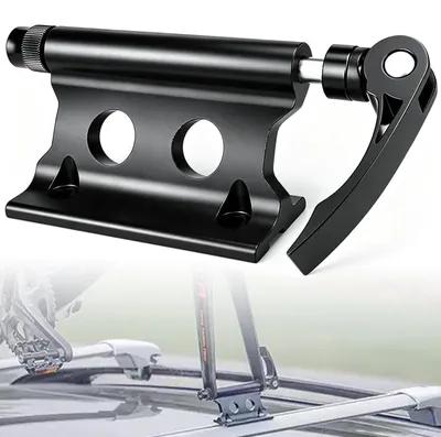 Produktbild von Fahrrad Gabelhalter Aluminium Schwarz mit Schnellspanner für LKW Anhänger Dachträger Mountain Bike