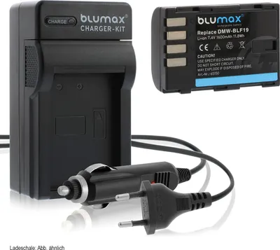 Produktbild von 1x Akku + Lader für Panasonic DMW-BLF19 DMW-BLF19E Lumix DMC-GH3 1600 mAh