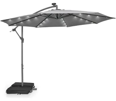 Immagine prodotto di Ombrellone da giardino con illuminazione solare, modello NP13196SH, dimensioni 300 x 250 cm, colore grigio