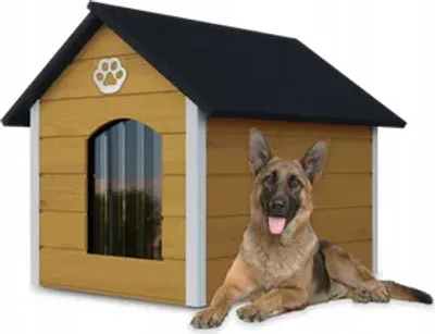 Produktbild von Hundehütte Outdoor Hundehaus Hundehöhle Hund Wetterfest Winterhaus 104x74x90; Braun