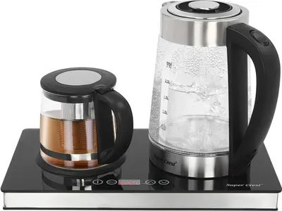 Immagine prodotto di Bollitore in vetro - Teiera elettrica - Capacità 3,0 l - Controllo della temperatura 70–80 °C - Funzione di mantenimento in caldo - Display LCD touch screen - Colore: nero
