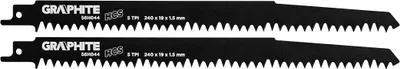 Produktbild von GRAPHITE Säbelsägeblätter HCS, 240 x 19 x 1.5 mm, 5TPI, 2 Stück