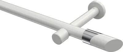 Produktbild von Interdeco Gardinenstange / Vorhangstange Weiß, Typ Prestige Verano (Schräge Bicolor) ohne Ringe, 20 mm Ø 1-läufig, 180 cm