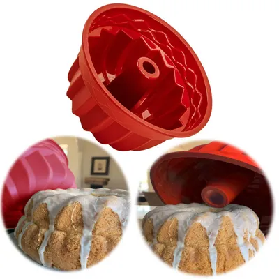 Produktbild von LS-LebenStil Silikon Gugelhupf Backform 24cm Napfkuchenform Gugelhupfform Antihaft Eigenschaft für eindrucksvolle Kreationen als Bundform Napfform