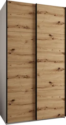 Produktbild von MEBLE KRYSPOL LUX 1 Kleiderschrank - 245,5x130x64cm - Weiß, Artisan, Schwarz