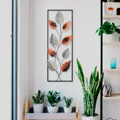 Zdjęcie produktu dla Wallity, Fagus, Dekoracyjny metalowy dodatek ścienny, 100% METAL, wielokolorowy, 32 x 90 cm