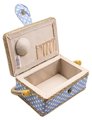 Nähkorb Organizer mit Tragegriff, Blau, 19,5x13x10 cm
