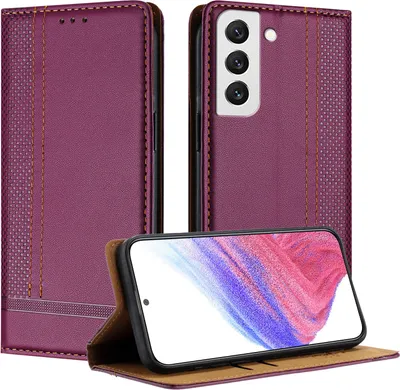 Image de Etui pour Samsung Galaxy S22 5G étui en cuir avec fonction stand Violet