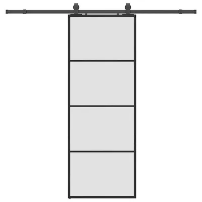 Obrázek produktu pro vidaXL Posuvné dveře s kováním černé 76x205 cm sklo ESG