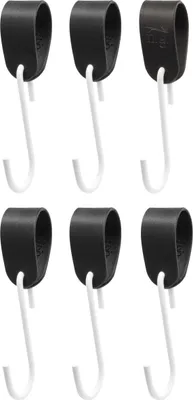 Immagine prodotto di Natural Goods Berlin gancio per cappotto GARD loop, cinturino in pelle vegana PU, loop in pelle, cinturino in pelle, nero, con gancio GARD FLAT in bianco, 6 pezzi