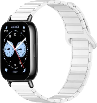 Image de Pour Xiaomi Redmi Watch 5 Lite Deux Couleur Silicone Magnétique Bracelet de remplacement Blanc