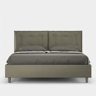 Produktbild von ITYHOME - Gepolstertes Bett mit Lattenrost 160x190 mit Kunstlederbezug Cappuccino Annalisa