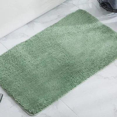 Image de Tapis de bain antidérapant Unyqoos® en microfibre douce, 60 x 90 cm, vert, 1 pièce – lavable en machine, pour douche et bain